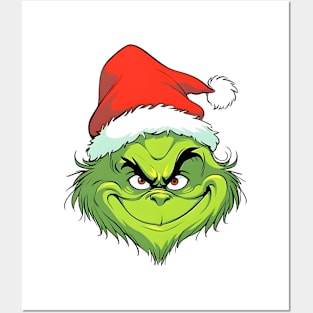 Cartoon Grinch's Christmas Joy Posters and Art